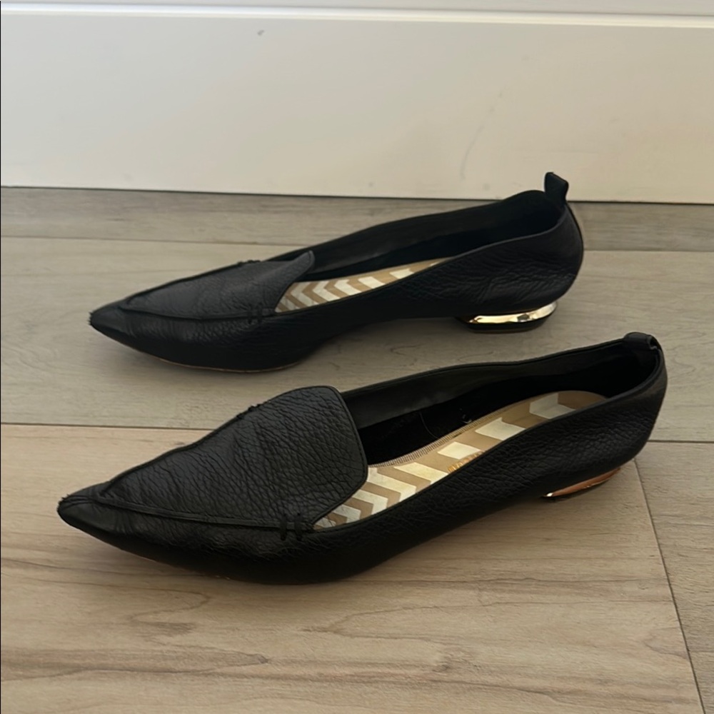 Nicholas Kirkwood Black Flats Sleek Minimalist Design